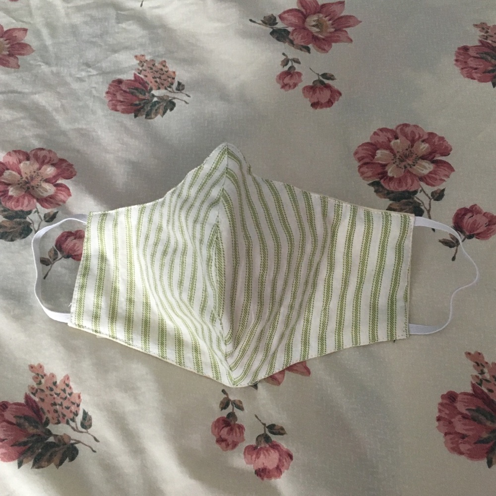 Mint Stripes: Quality Cotton Face Mask
